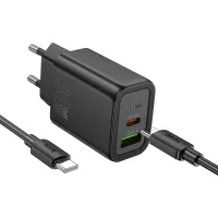 Hoco N63 (EU) 30W Charging Adapter With TC to TC Cable 
